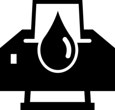 Printer With Paper Inside And An Ink Drop In Front Line Art Illustration Svg, Free Vectors File